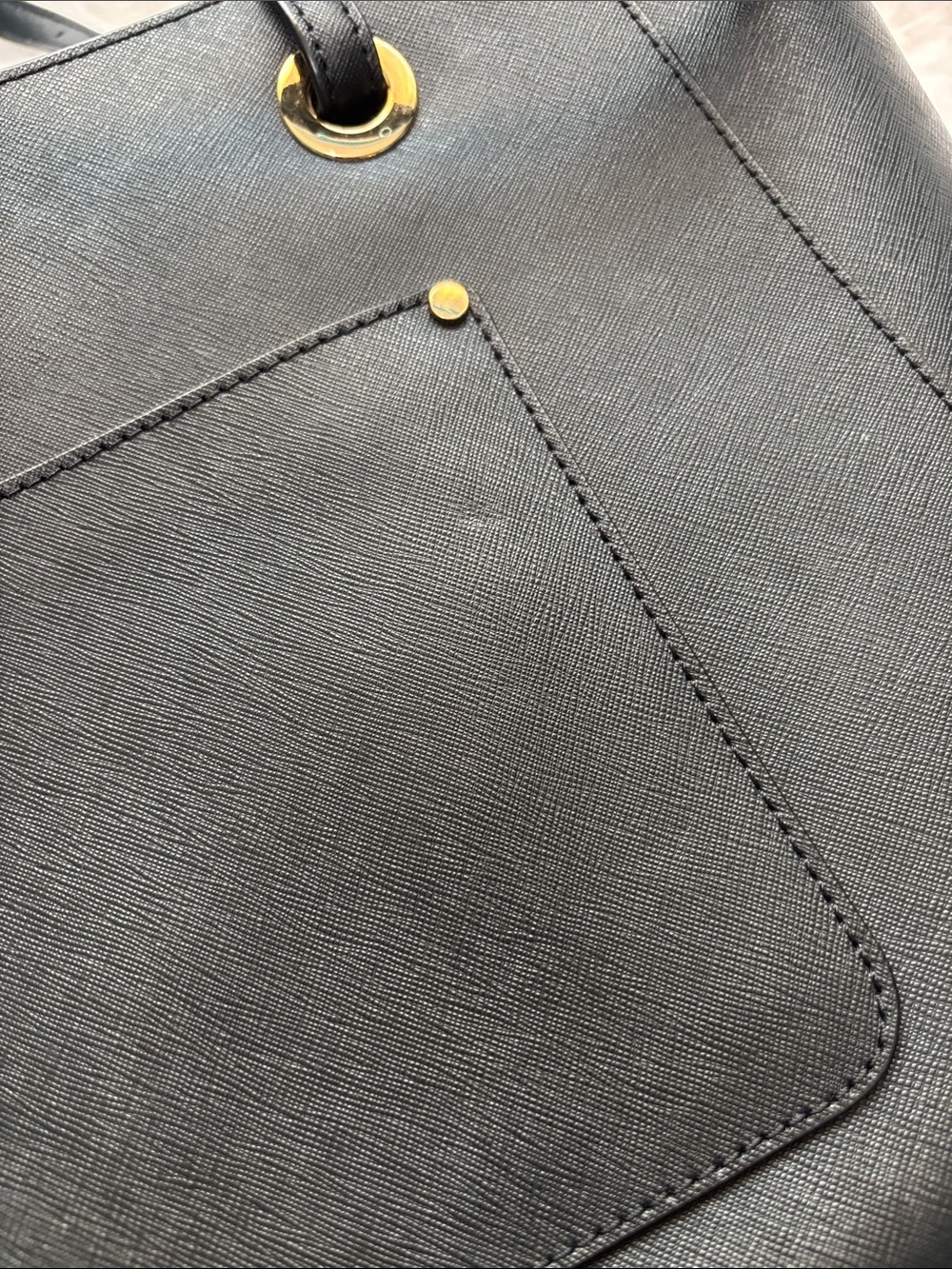 Michael Kors Black Saffiano Tote with Gold Hardware - Picture 12 of 12